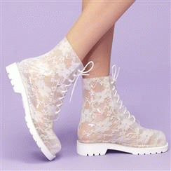 Lace Rain Boots